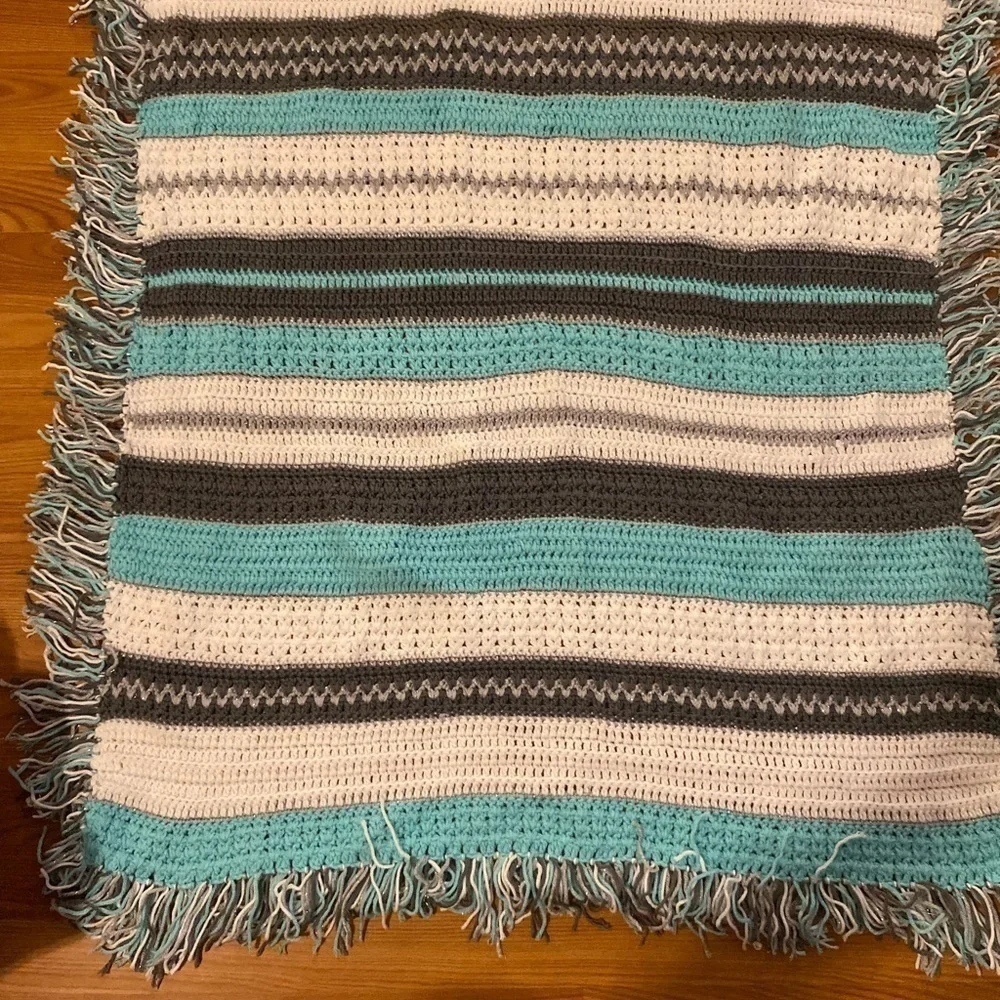 Hand Crafted Crochet Baby Blanket 45” x 45” (GE)